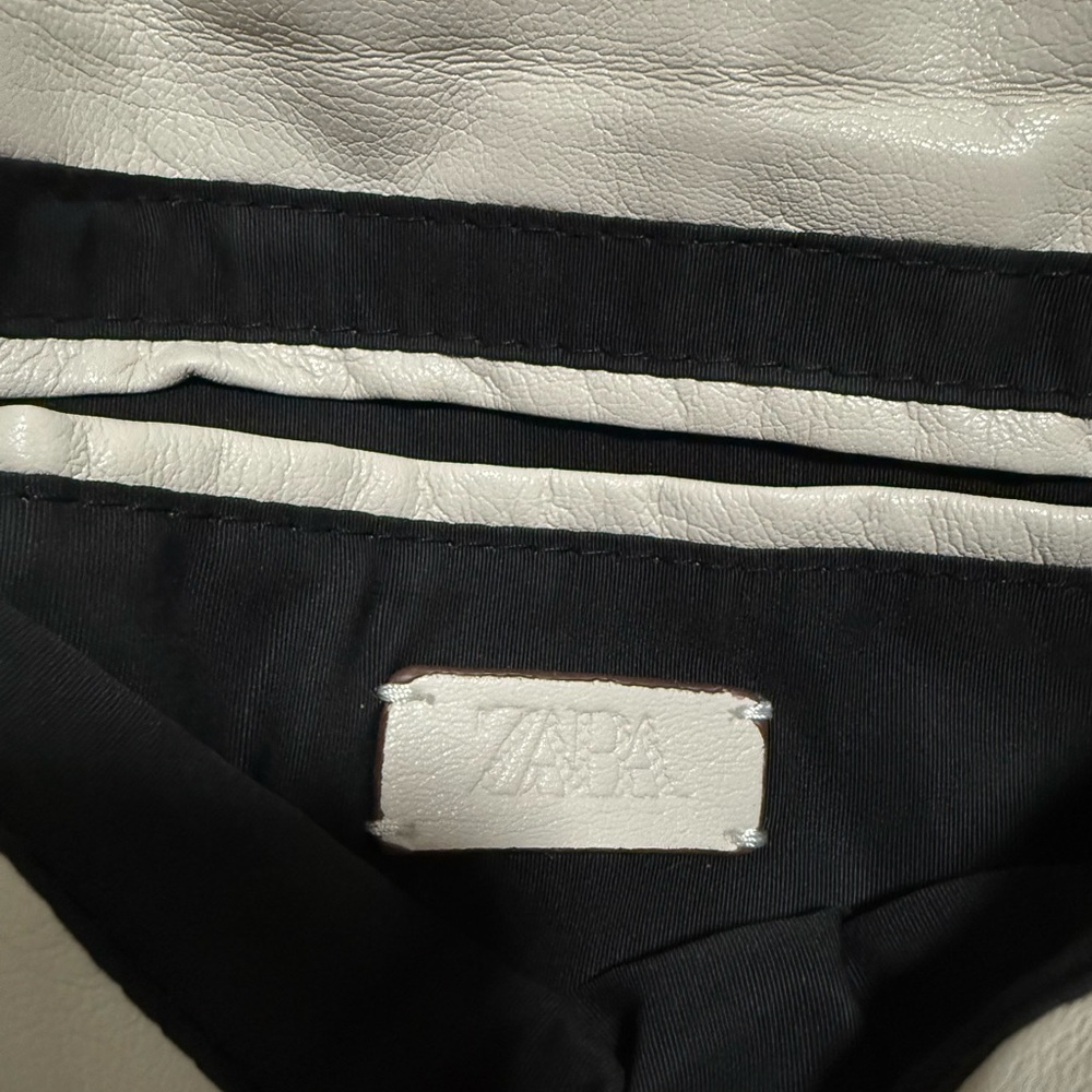Zara Cream Crossbody Bag with Tan Accents - Picture 2 of 2
